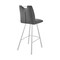 Armen Living Arizona 30" Bar Height Bar Stool in Charcoal Faux Leather and Brushed Stainless Steel Finish LCAZBAGR30 - alternate 3